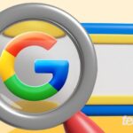 Illustração mostra uma lupa sobre o logotipo do Google, uma letra G em cores vermelho, amarelo, verde e azul, sinalizando a busca no navegador. Na parte inferior direita, está a marca d'água do