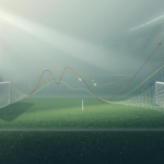 Capa com visualização de dados e gráficos probabilísticos aplicados à análise de partidas de futebol.