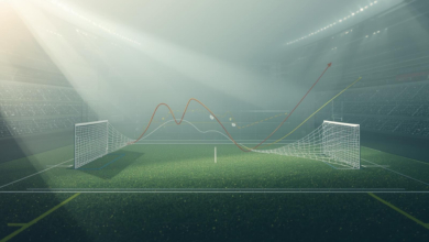 Capa com visualização de dados e gráficos probabilísticos aplicados à análise de partidas de futebol.